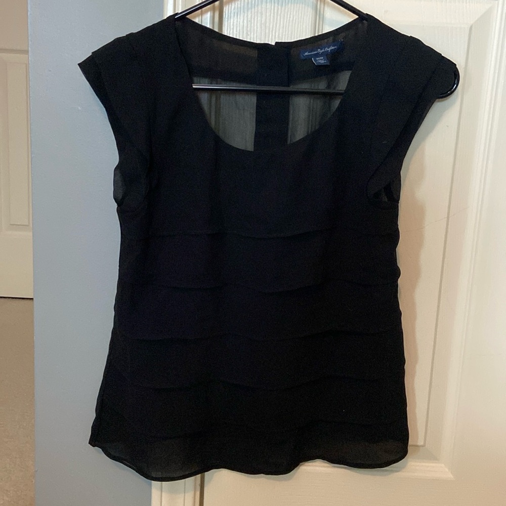 American Eagle outfitters black short sleeve business casual top